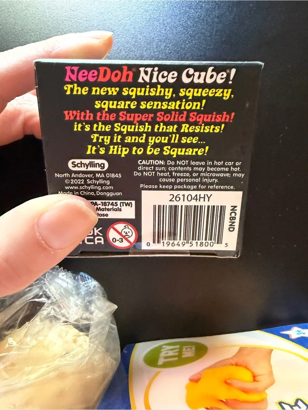 Lot of 3 New Jumbo Squishy Peanut Squeeze Cheese Nee Doh Nice Cube Toymendous